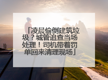 凌晨偷倒建筑垃圾？城管追查当场处理！司机带着罚单回来清理现场