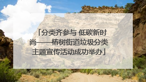 分类齐参与 低碳新时尚——椿树街道垃圾分类主题宣传活动成功举办