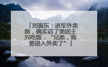 刘强东：进军外卖前，确实请了美团王兴吃饭，“兄弟，我要进入外卖了”