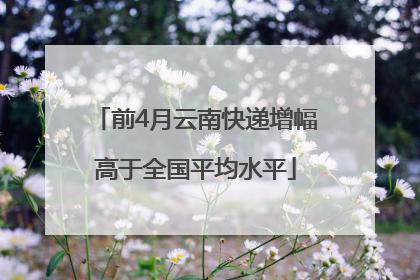 前4月云南快递增幅高于全国平均水平