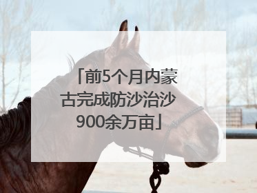 前5个月内蒙古完成防沙治沙900余万亩