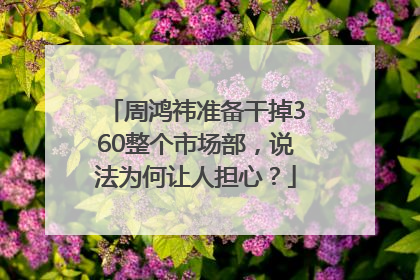 周鸿祎准备干掉360整个市场部，说法为何让人担心？