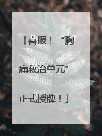 喜报！“胸痛救治单元”正式授牌！