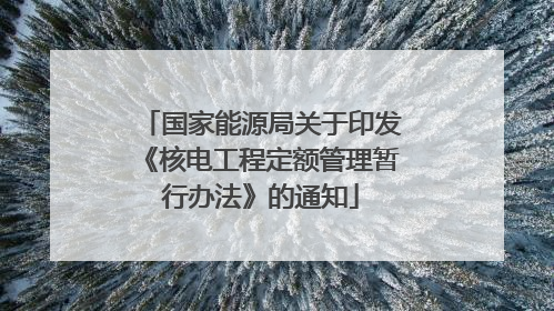 国家能源局关于印发《核电工程定额管理暂行办法》的通知