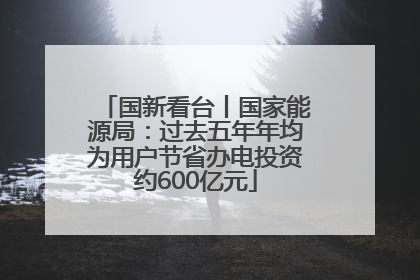 国新看台丨国家能源局：过去五年年均为用户节省办电投资约600亿元