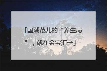 国潮范儿的“养生局”，就在金宝汇→