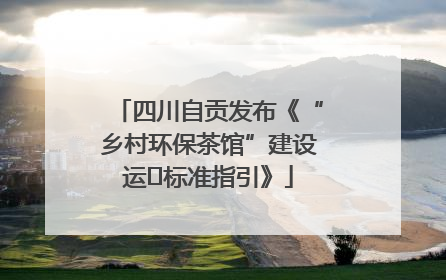 四川自贡发布《“乡村环保茶馆”建设运⾏标准指引》