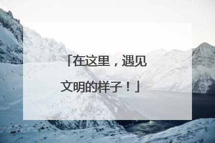 在这里，遇见文明的样子！
