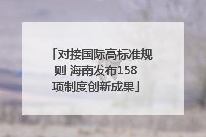 对接国际高标准规则 海南发布158项制度创新成果