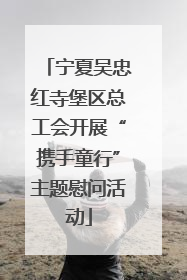 宁夏吴忠红寺堡区总工会开展“携手童行”主题慰问活动