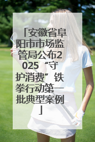 安徽省阜阳市市场监管局公布2025“守护消费”铁拳行动第一批典型案例