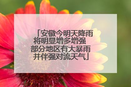 安徽今明天降雨将明显增多增强 部分地区有大暴雨并伴强对流天气
