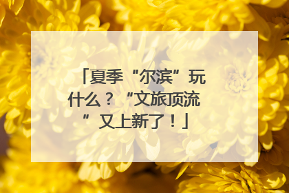 夏季“尔滨”玩什么？“文旅顶流”又上新了！