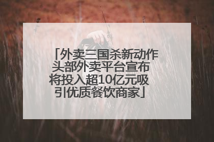 外卖三国杀新动作 头部外卖平台宣布将投入超10亿元吸引优质餐饮商家