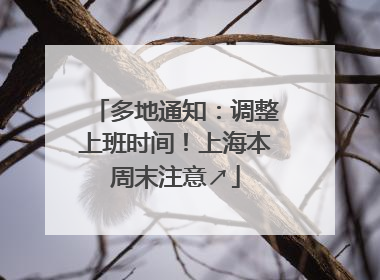 多地通知：调整上班时间！上海本周末注意↗