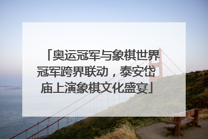 奥运冠军与象棋世界冠军跨界联动，泰安岱庙上演象棋文化盛宴