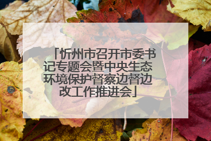 忻州市召开市委书记专题会暨中央生态环境保护督察边督边改工作推进会