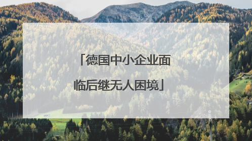 德国中小企业面临后继无人困境