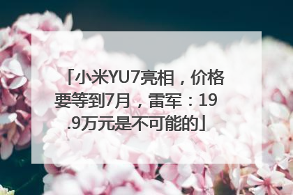 小米YU7亮相，价格要等到7月，雷军：19.9万元是不可能的