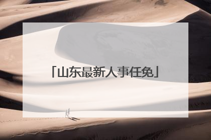 山东最新人事任免