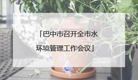 巴中市召开全市水环境管理工作会议