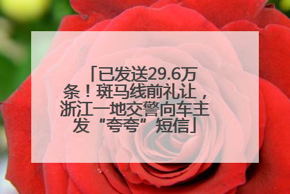 已发送29.6万条！斑马线前礼让，浙江一地交警向车主发“夸夸”短信