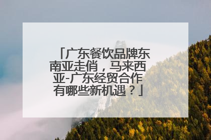 广东餐饮品牌东南亚走俏，马来西亚-广东经贸合作有哪些新机遇？