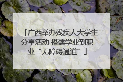 广西举办残疾人大学生分享活动 搭建学业到职业“无障碍通道”