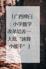广西博白：小学数学改革培养一大批“速算小能手”