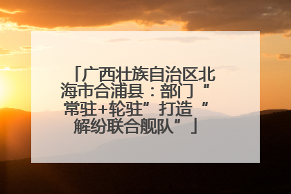广西壮族自治区北海市合浦县：部门“常驻+轮驻”打造“解纷联合舰队”