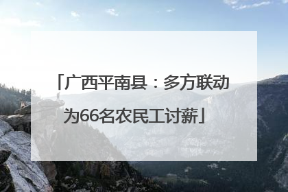 广西平南县：多方联动为66名农民工讨薪