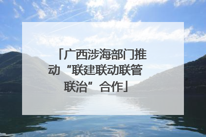 广西涉海部门推动“联建联动联管联治”合作