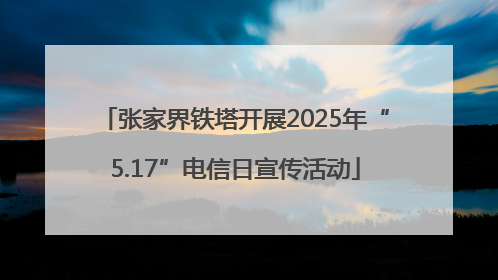 张家界铁塔开展2025年“5.17”电信日宣传活动