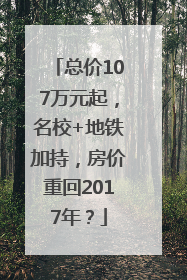 总价107万元起，名校+地铁加持，房价重回2017年？