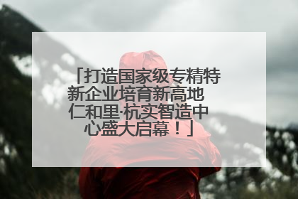 打造国家级专精特新企业培育新高地 仁和里·杭实智造中心盛大启幕！