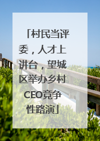 村民当评委，人才上讲台，望城区举办乡村CEO竞争性路演