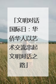 文明对话国际日：华侨华人以艺术交流串起文明对话之路