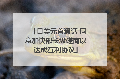 日美元首通话 同意加快部长级磋商以达成互利协议