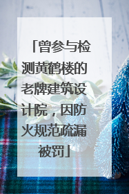 曾参与检测黄鹤楼的老牌建筑设计院，因防火规范疏漏被罚