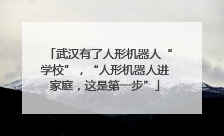 武汉有了人形机器人“学校”，“人形机器人进家庭，这是第一步”