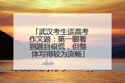 武汉考生谈高考作文题：第一眼看到题目很慌，但整体写得较为流畅