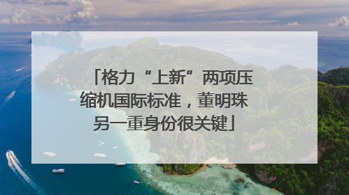 格力“上新”两项压缩机国际标准，董明珠另一重身份很关键