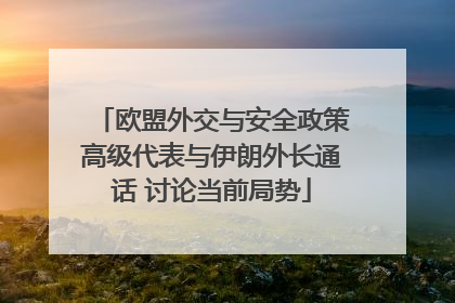 欧盟外交与安全政策高级代表与伊朗外长通话 讨论当前局势