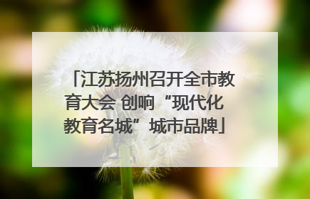 江苏扬州召开全市教育大会 创响“现代化教育名城”城市品牌