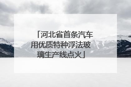 河北省首条汽车用优质特种浮法玻璃生产线点火