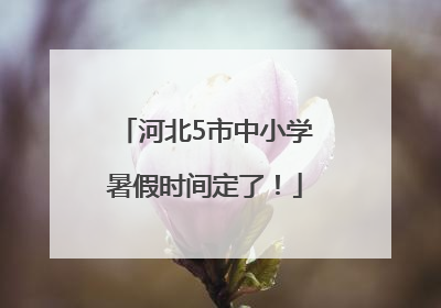河北5市中小学暑假时间定了！