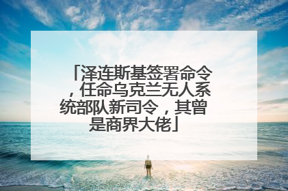 泽连斯基签署命令，任命乌克兰无人系统部队新司令，其曾是商界大佬