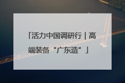 活力中国调研行｜高端装备“广东造”