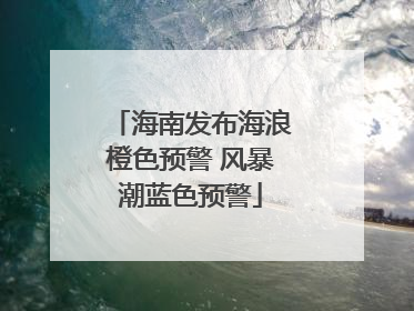 海南发布海浪橙色预警 风暴潮蓝色预警