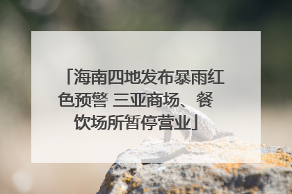海南四地发布暴雨红色预警 三亚商场、餐饮场所暂停营业